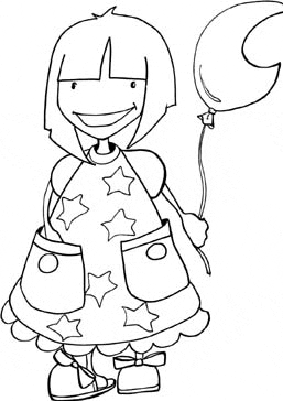 magic girl coloring page