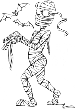 mummy coloring page