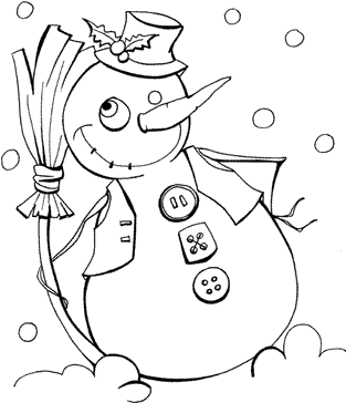 snow puppet coloring page