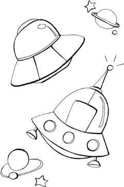 Space Colouring Pages Printable Coloring Book Page Ufo Sheet