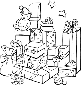 Free Online on Print Out The Christmas Drawing And Color Each Gift With A Different